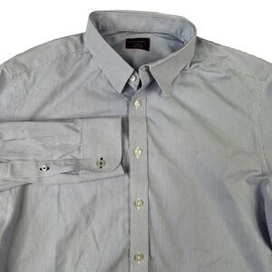 UNTUCKit Mens Button‎ Up Shirt Size Large Wrinkle Free Blue Stripe Bordeaux